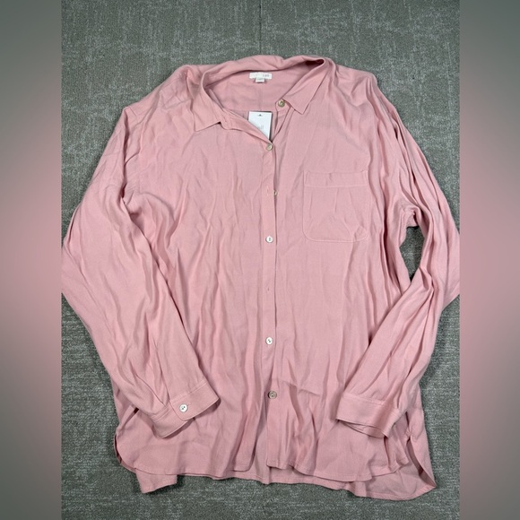 J. Jill Tops - J. Jill NWT Rosequartz Button Down Long Sleeve Minimalist Shirt Size L